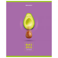 Тетрадь предметная "AVOCADO" 48 л., глянцевый лак, ФИЗИКА, клетка, BRAUBERG, 404283