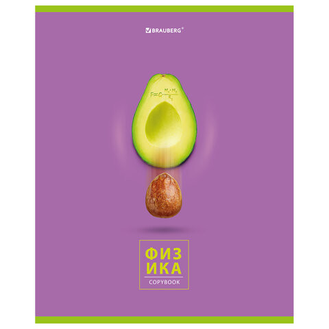 Тетрадь предметная "AVOCADO" 48 л., глянцевый лак, ФИЗИКА, клетка, BRAUBERG, 404283 по низкой цене оптом 