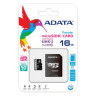 Карта памяти micro SDHC, 16 GB, A-DATA Premier, 50 Мб/сек. (class 10), с адаптером, AUSDH16GUICL10 по низкой цене оптом 