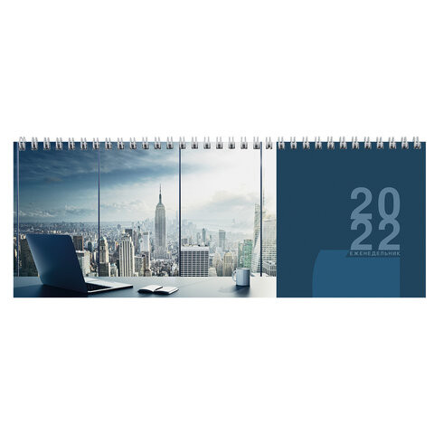 Планинг датированный 2022 (285х112 мм), STAFF, гребень, картонная обложка, 56 л., "Мегаполис", 113354 по низкой цене оптом 