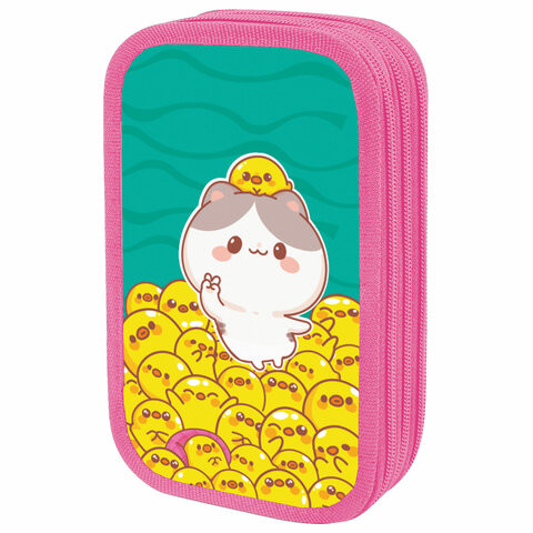 Пенал ЮНЛАНДИЯ, 3 отделения, картон с эффектом soft-touch, 19х11 см, Duck tales, 273500 по низкой цене оптом 
