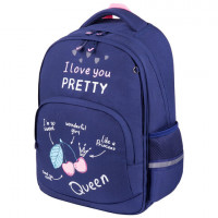 Рюкзак BRAUBERG SOFT, 2 отделения, "Cherry queen", СВЕТЯЩИЙСЯ, 40х31х15 см, 270610