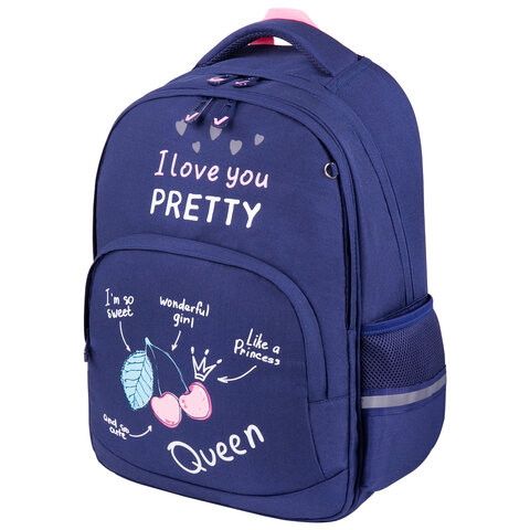 Рюкзак BRAUBERG SOFT, 2 отделения, "Cherry queen", СВЕТЯЩИЙСЯ, 40х31х15 см, 270610 по низкой цене оптом 