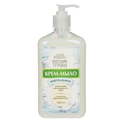 Мыло-крем жидкое 500 мл, РУССКИЕ ТРАВЫ, нейтральное, дозатор, К21-1 по низкой цене оптом  Мыло-крем жидкое 500 мл, РУССКИЕ ТРАВЫ, нейтральное, дозатор, К21-1 по низкой цене оптом