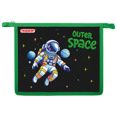 Папка для тетрадей ПИФАГОР А5, 1 отделение, пластик, на молнии, Outer space, 273330 по низкой цене оптом 