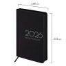 Ежедневник датированный 2026 А5 138x213мм BRAUBERG "Vista", под кожу твердый, "Black", 117460 по низкой цене оптом 