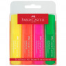 Набор текстовыделителей Faber-Castell "46 Superfluorescent" 4 флуоресцентных цв., 1-5мм, пластик. уп по низкой цене оптом Краснодар, Москва, Уфа, Казань, Барнаул, Владивосток, Хабаровск, Сахалин, Красноярск, Екатеренбург, 