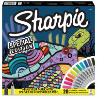 Набор перманентных маркеров Sharpie "Черепаха" 20цв., пулевидный, 0,35/2мм, подарочная упаковка