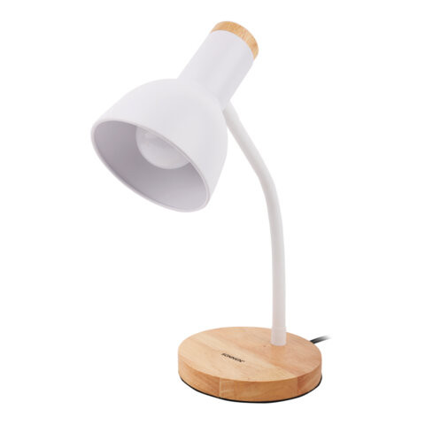 Настольная лампа-светильник SONNEN BR-372, на подставке, лампочка в ПОДАРОК!, E27, белый, 40 см, 238447 по низкой цене оптом 