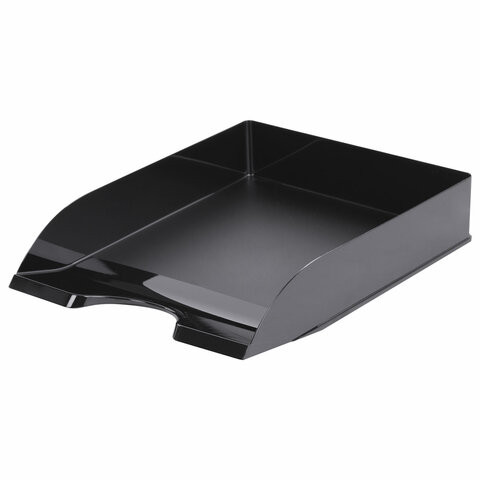 Лоток горизонтальный для бумаг BRAUBERG STYLE, 345х255х65 мм, черный, 238015, ОФ888 по низкой цене оптом 