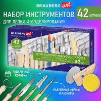 Набор инструментов для лепки и моделирования 42шт в подарочной коробке, BRAUBERG ART, 271175