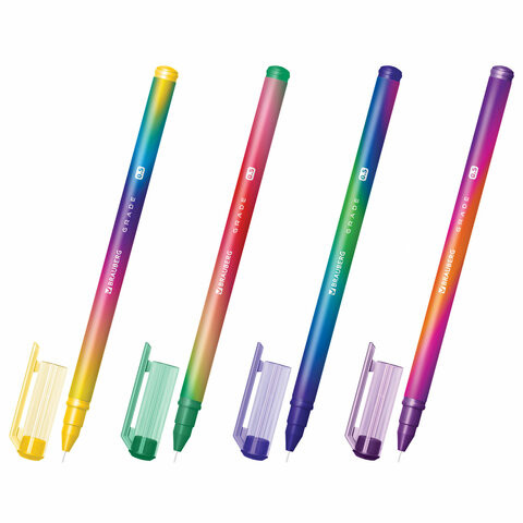 Ручка гелевая BRAUBERG GRADE NEON, ЧЕРНАЯ, игольчатый узел 0,5 мм, линия письма 0,3 мм, 144285 по низкой цене оптом 