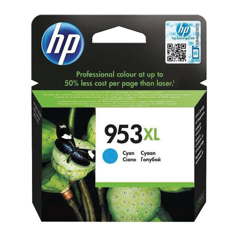 Картридж струйный HP (F6U16AE) Officejet Pro 8710/8210, №953XL, голубой, увеличенный ресурс 1600 стр., оригинальный по низкой цене оптом 
