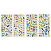Наклейки гелевые "Зверушки", 17,5х9 см, ассорти 4 вида, FUNSTER (ФАНСТЕР), 666095