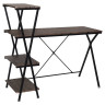 Стол на металлокаркасе BRABIX "LOFT CD-004", 1200х535х1110 мм, 3 полки, цвет морёный дуб, 641218 по низкой цене оптом 