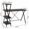 Стол на металлокаркасе BRABIX "LOFT CD-004", 1200х535х1110 мм, 3 полки, цвет морёный дуб, 641218 по низкой цене оптом 