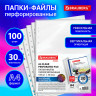 Папки-файлы перфорированные с антибликовой текстурой А4 BRAUBERG PIXEL, КОМПЛЕКТ 100 шт, 30 мкм, 271826 по низкой цене оптом 
