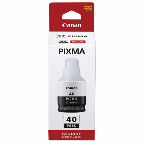 Чернила CANON (GI-40BK) для СНПЧ Pixma G5040/G6040/GM2040, черные, ресурс 6000 страниц, оригинальные, 3385C001 по низкой цене оптом 