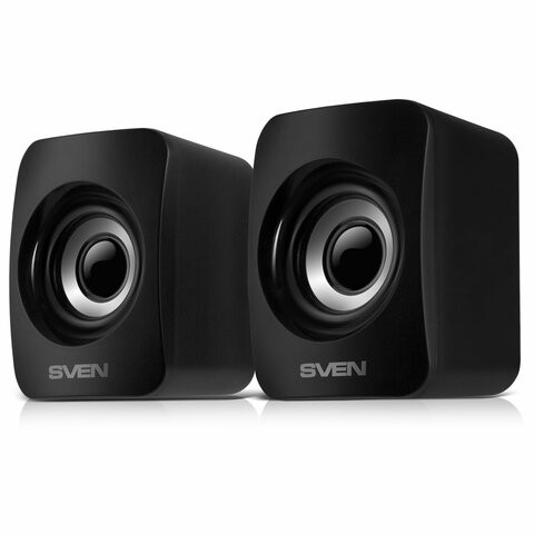 Колонки компьютерные SVEN 130, 2.0, 6 Вт, питание USB, черный, SV-020224 по низкой цене оптом Краснодар, Москва, Уфа, Казань, Барнаул, Владивосток, Хабаровск, Сахалин, Красноярск, Екатеренбург, 