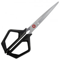 Ножницы BRAUBERG "Super black" 170 мм, черные, 3-х сторонняя заточка, ручки из ABS пластика, 238854