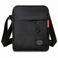 Сумка на плечо BRAUBERG COMPACT, два кармана, черная, 22х17х6 см, 271687