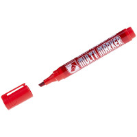 Маркер перманентный Crown "Multi Marker Chisel" красный, скошенный, 5мм