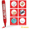 Маркер перманентный Crown "Multi Marker Chisel" красный, скошенный, 5мм по низкой цене оптом Краснодар, Москва, Уфа, Казань, Барнаул, Владивосток, Хабаровск, Сахалин, Красноярск, Екатеренбург, 