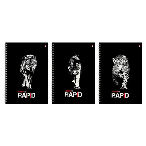 Тетрадь А4, 96 л., АЛЬТ, гребень, клетка, глянцевая ламинация, "Rapid" (3 вида), 7-96-1122 по низкой цене оптом 