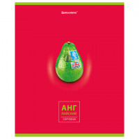 Тетрадь предметная "AVOCADO" 48 л., глянцевый лак, АНГЛИЙСКИЙ ЯЗЫК, клетка, BRAUBERG, 404275