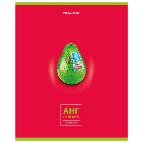 Тетрадь предметная "AVOCADO" 48 л., глянцевый лак, АНГЛИЙСКИЙ ЯЗЫК, клетка, BRAUBERG, 404275 по низкой цене оптом Краснодар, Москва, Уфа, Казань, Барнаул, Владивосток, Хабаровск, Сахалин, Красноярск, Екатеренбург, 