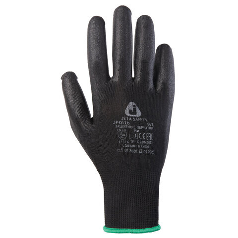 Перчатки нейлоновые Jeta Safety, полиуретановое покрытие, КОМПЛЕКТ 12шт, р 8(M), черн, JP011b-M по низкой цене оптом 