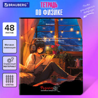 Тетрадь предметная ANIME GIRLS 48л, матовая ламинация, ФИЗИКА, клетка, подсказ, BRAUBERG, 404756