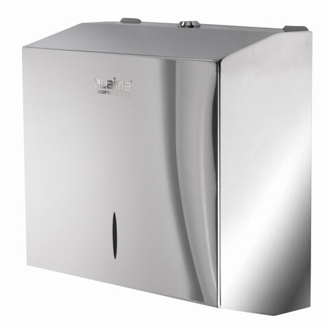 Диспенсер для полотенец LAIMA PROFESSIONAL INOX, (Система H3) V-сложения, нержавеющая сталь, зеркальный, 605697 по низкой цене оптом Краснодар, Москва, Уфа, Казань, Барнаул, Владивосток, Хабаровск, Сахалин, Красноярск, Екатеренбург, 