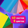 Цветная бумага А4 ТОНИРОВАННАЯ В МАССЕ, 40 листов 8цв, в папке, 80г/м2, BRAUBERG, 210х297мм, 117613 по низкой цене оптом 