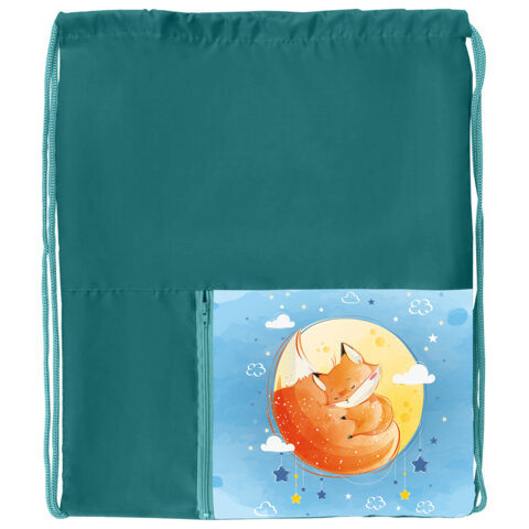 Мешок для обуви ЮНЛАНДИЯ, карман на молнии, 33х42 см, "Moon fox", 271054 по низкой цене оптом 