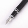 Набор ручек подарочных BRAUBERG Duetto, СИНИЕ, 2 шт: шариковая, перьевая, черный с хромированными деталями, 143478 по низкой цене оптом 