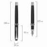 Набор ручек подарочных BRAUBERG Duetto, СИНИЕ, 2 шт: шариковая, перьевая, черный с хромированными деталями, 143478 по низкой цене оптом 