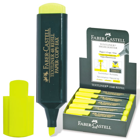 Текстовыделитель FABER-CASTELL "48", ЖЕЛТЫЙ, линия 1-5 мм, 154807 по низкой цене оптом 