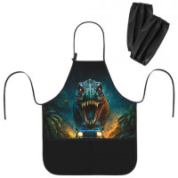 Фартук с нарукавниками для уроков труда BRAUBERG KIDS, 2 кармана, регулировка по росту, 46x54 см, Dino chase, 273760