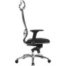 Кресло офисное МЕТТА "SAMURAI" SL-3.04, с подголовником, сверхпрочная ткань-сетка/кожа, черное