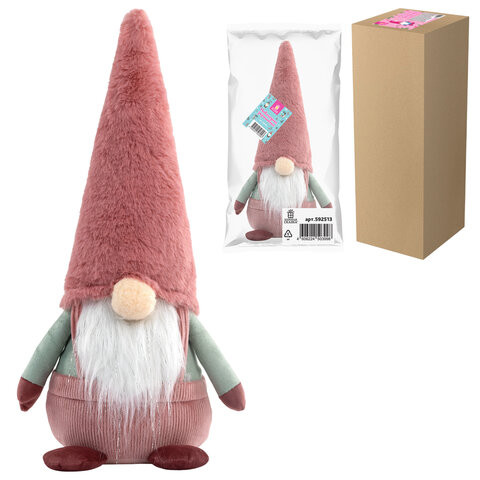 Украшение новогоднее интерьерное 41 см "Задумчивый Гном", полиэстер, ЗОЛОТАЯ СКАЗКА, 592513 по низкой цене оптом 