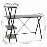 Стол на металлокаркасе BRABIX "LOFT CD-004", 1200х535х1110 мм, 3 полки, цвет дуб антик, 641219 по низкой цене оптом 
