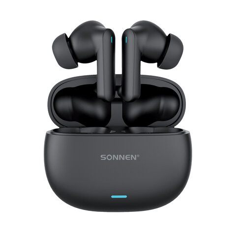 Наушники беспроводные TWS внутриканальные, гибридное шумоподавление ANC+ENC, SONNEN PREMIUM EP-BH33B, bluetooth 5.3, черные, 514123 по низкой цене оптом Наушники беспроводные TWS внутриканальные, гибридное шумоподавление ANC+ENC, SONNEN PREMIUM EP-BH33B, bluetooth 5.3, черные, 514123 по низкой цене оптом
