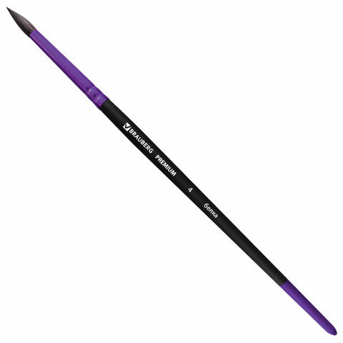 Кисть беличья круглая №4, BRAUBERG PREMIUM, 200973 по низкой цене оптом 