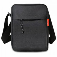 Сумка на плечо BRAUBERG COMPACT, два кармана, черная, 19х14х5 см, 271688