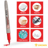 Маркер перманентный Crown "Multi Marker Super Slim" красный, пулевидный, 1мм по низкой цене оптом Краснодар, Москва, Уфа, Казань, Барнаул, Владивосток, Хабаровск, Сахалин, Красноярск, Екатеренбург, 