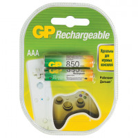 Батарейки аккумуляторные GP, AAA, Ni-Mh, 850 mAh, КОМПЛЕКТ 2 шт., блистер, 85AAAHC-2DECRC2