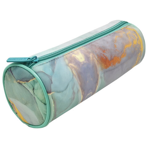 Пенал-тубус BRAUBERG, с эффектом Soft Touch, мягкий, "Mint marble", 22х8 см, 271568 по низкой цене оптом 