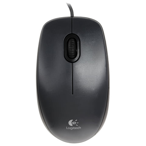 Мышь проводная LOGITECH M100, USB, 2 кнопки + 1 колесо-кнопка, оптическая, черно-серая по низкой цене оптом Краснодар, Москва, Уфа, Казань, Барнаул, Владивосток, Хабаровск, Сахалин, Красноярск, Екатеренбург, 