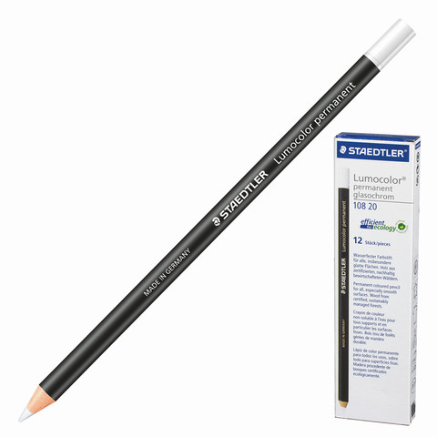 Маркер-карандаш сухой перманентный для любой поверхности STAEDTLER, БЕЛЫЙ, 4,5 мм, 108 20-0 по низкой цене оптом 